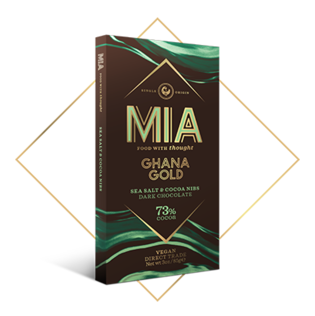 MIA Schokolade Ghana Gold 73% Dunkel  Salz & Cocoa Nibs