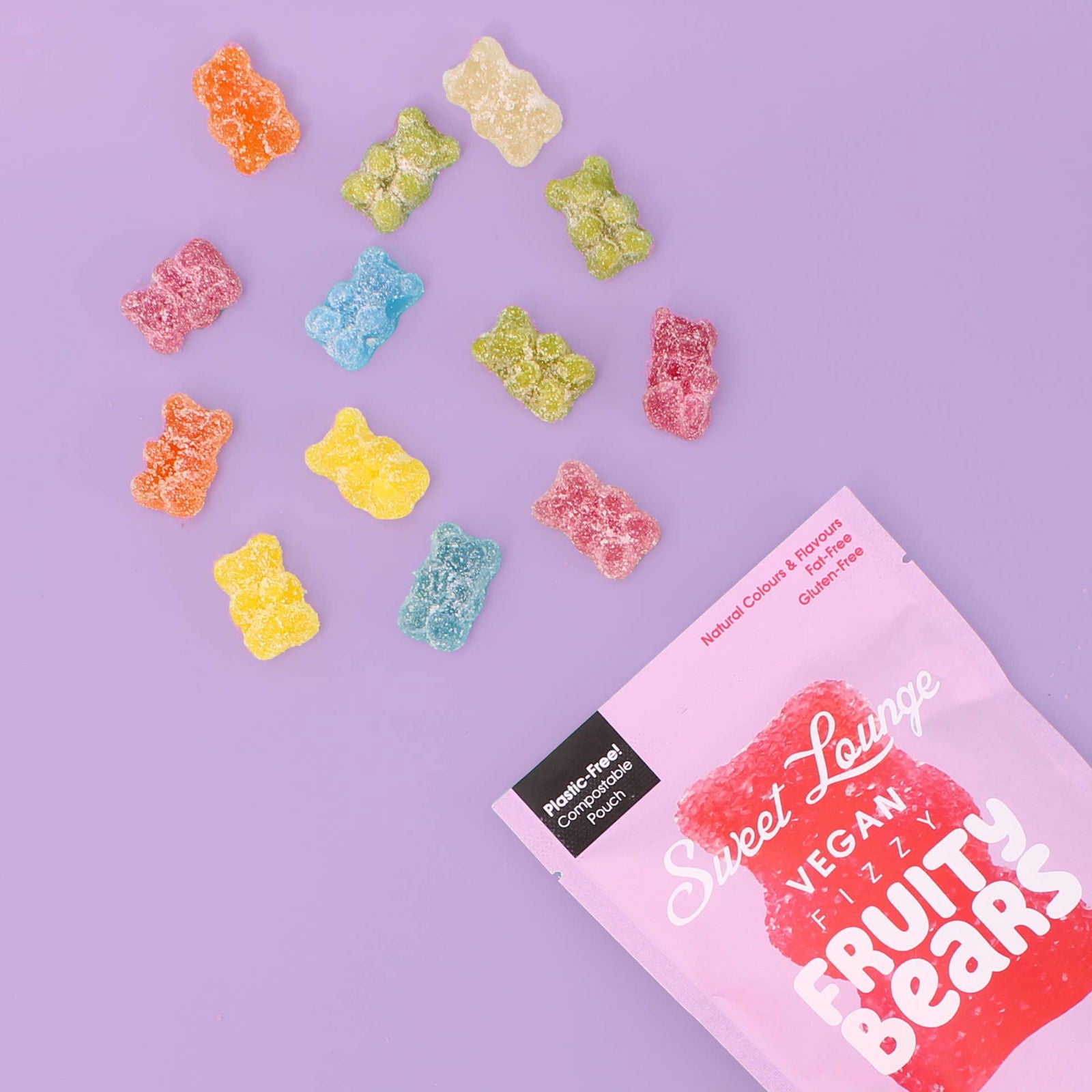 Gummibärchen Vegan Fizzy Assorted Fruity Bears (plastikfrei) - jollychaplin -  - 