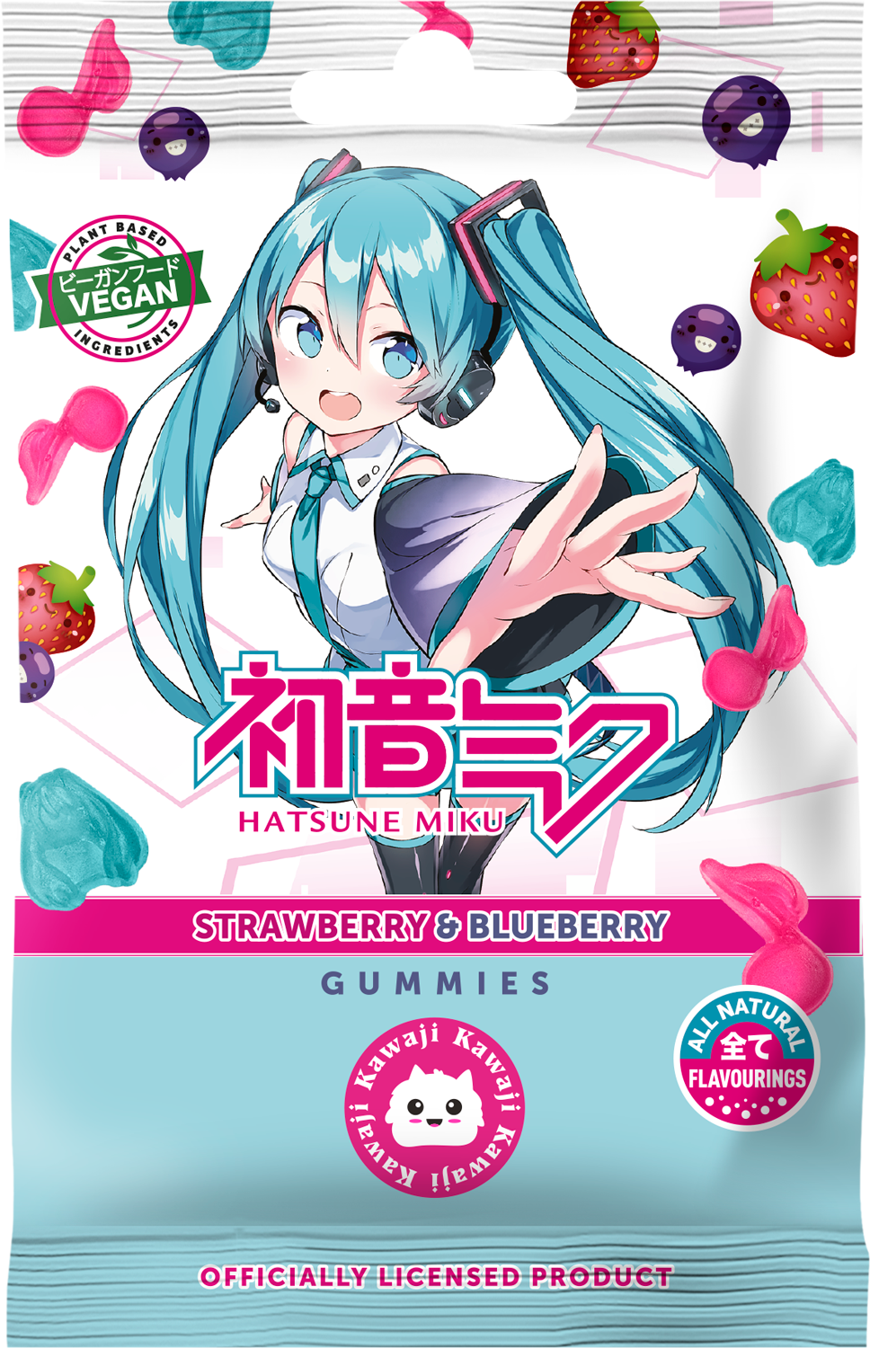 Hatsune Miku Strawberry & Blueberry Gummies 50g