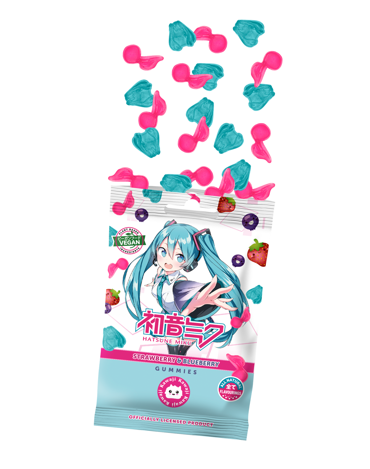 Hatsune Miku Strawberry & Blueberry Gummies 50g