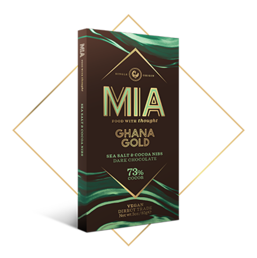 MIA Schokolade Ghana Gold 73% Dunkel  Salz & Cocoa Nibs - jollychaplin -  - 