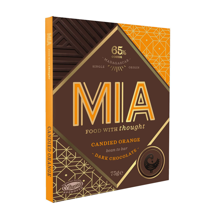 MIA Schokolade Kandierte Orangefarbige Zartbitterschokolade 65% - jollychaplin -  - 