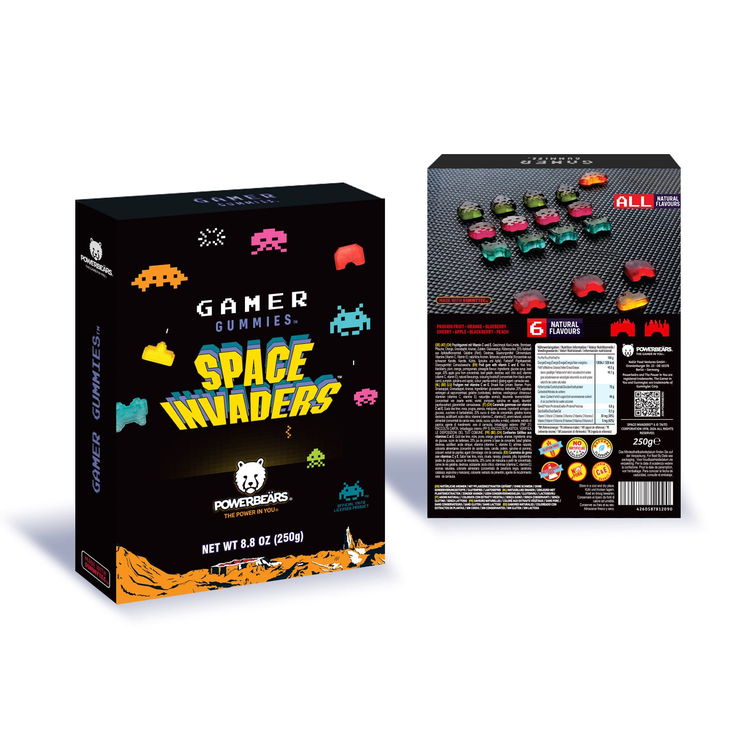 Space Invaders – Gummies mit 20 % Fruchtsaft und Vitaminen 250g