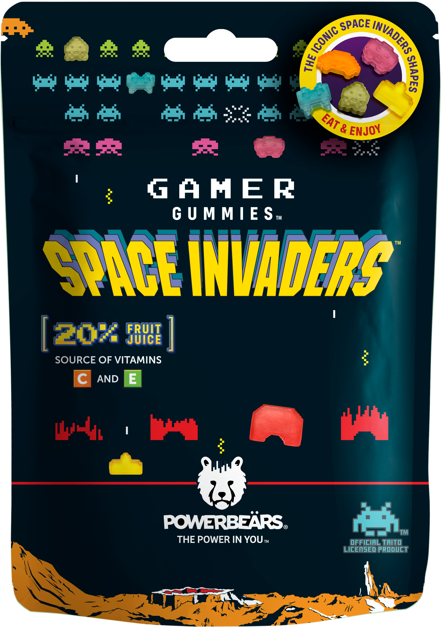 Space Invaders Fruchtgummis mit 20% Fruchtsaft 125g