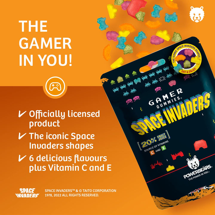 Space Invaders Fruchtgummis mit 20% Fruchtsaft 125g