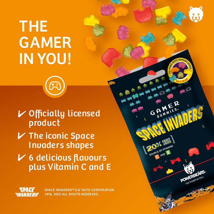Space Invaders Fruchtgummis mit 20% Fruchtsaft 50g