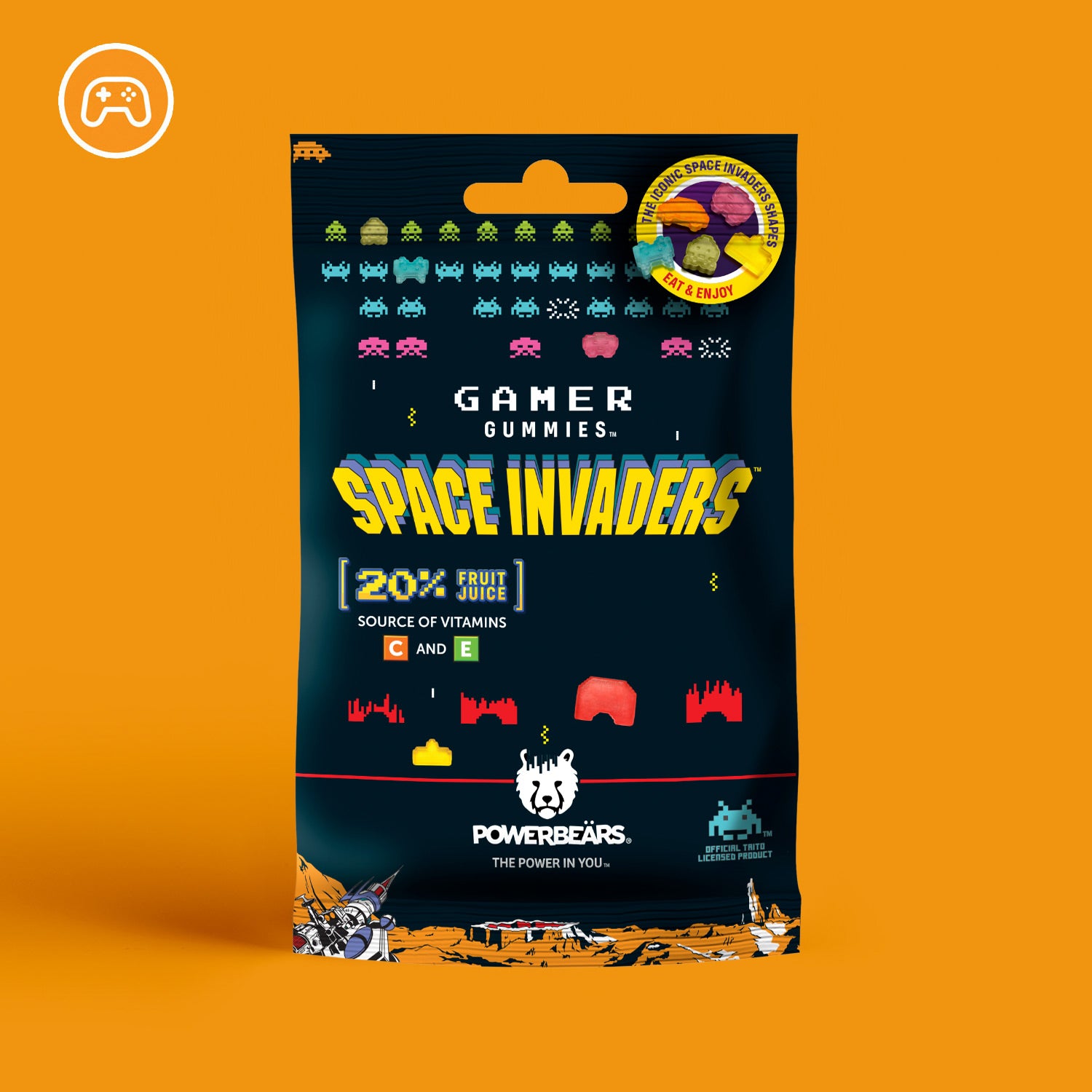 Space Invaders Fruchtgummis mit 20% Fruchtsaft 50g