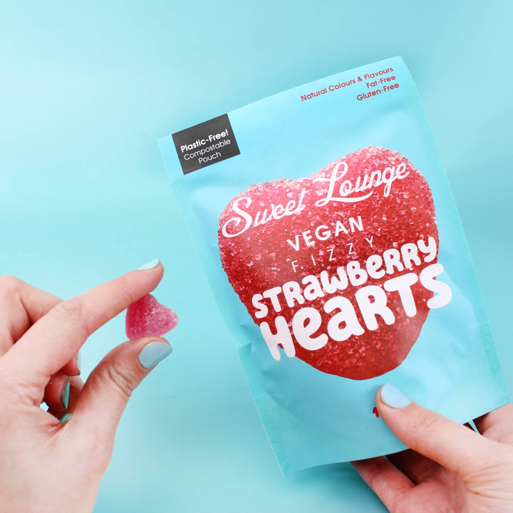 Vegane Gummibärchen Strawberry Hearts (Plastikfrei)