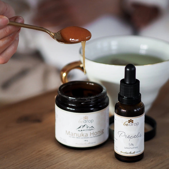 Das Kinder Set | Manuka Honig MGO 400 + Propolis Tinktur (alkoholfrei)