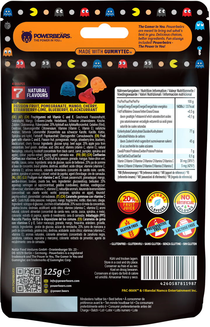 Pac-man Fruchtgummis mit Vit. C und E 50g